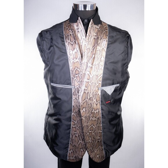 J Ferrar SLIM Tuxedo Blazer Tuxedo Jacket Coat Sz 48R Snake Pattern Two Button - Picture 9 of 13